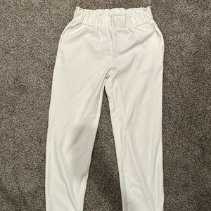 Women’s White Elastic Waist Pants